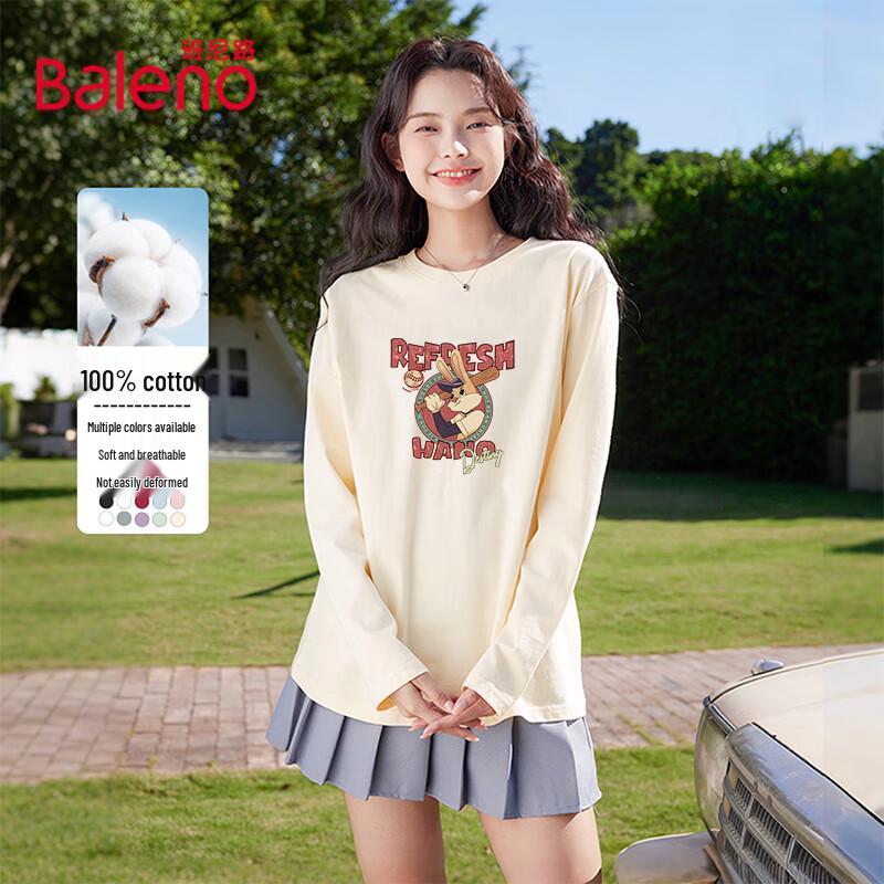 Baleno Women s Pure Cotton Baseball Rabbit Long-Sleeve T-Shirt M