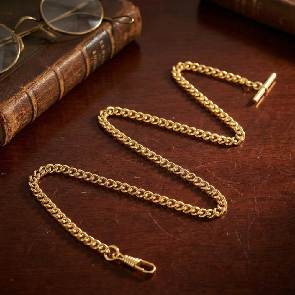 65cm Length Pocket Watch Chain Silver Plated T-Bar Chain Vintage Watch Chain Vest Suit