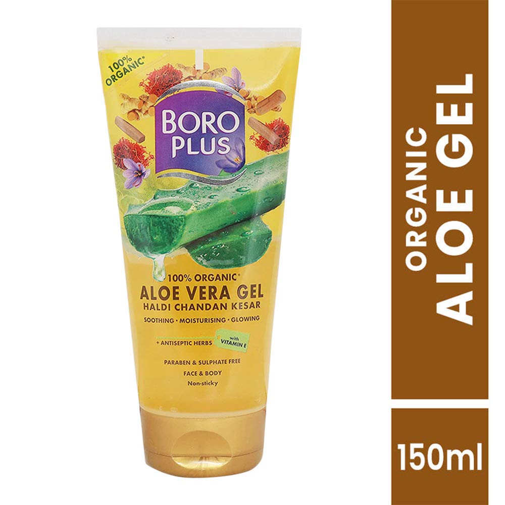 BoroPlus Aloe Vera Gel With Haldi Chandan Kesar 150ml Pack Of 1 For Glowing Healthy Skin