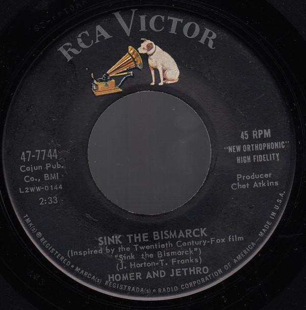 7inch Record HOMER & JETHRO - Sink The Bismarck 477744 RCA Victor 1960 US Pop Used