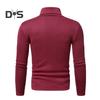 Vår Høst Menn Fitness Topp Slim Fit Høy krage Elastisk lange ermer Ensfarget Pullover Fitness Sport Topp Vinter bunnklær