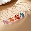 Flower Cuff Choker Enamel Flower Cuff Necklace Elegant Adjustable Wire Choker for Women Parties Holiday Beach Vacation Jewelry