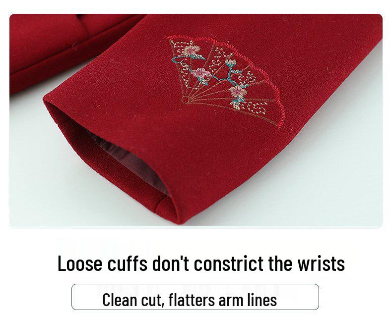 Elderly Women's Spring Wool Coat: Loose Tang Suit Jacket for Mom, Mother-in-law, or Wife - Perfect for Spring & Autumn.