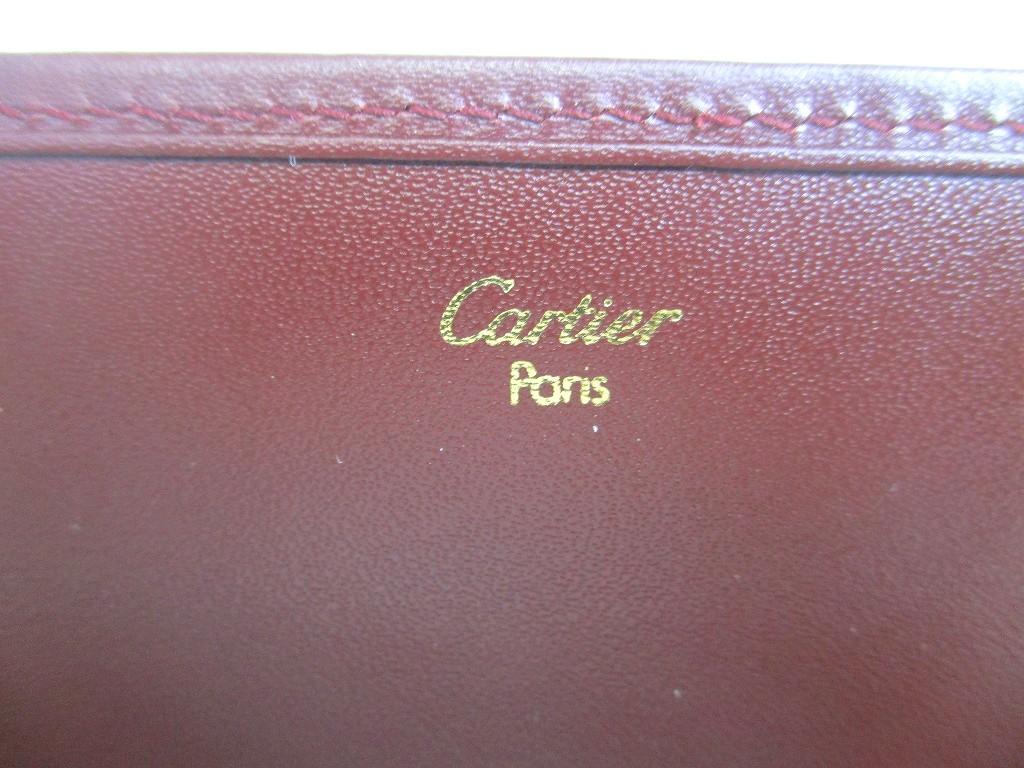 Authentic Cartier Must De Cartier Bordeaux Leather Flap Long Wallet #a786  Refurbished