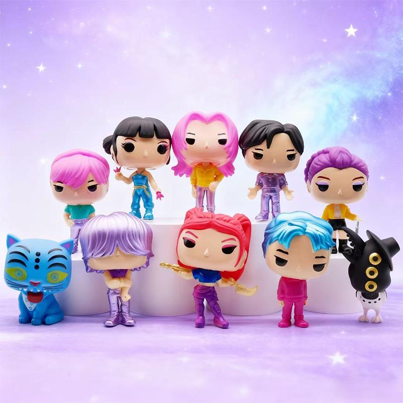 10pcs Kpop Demon Hunters Figure Pvc Model Anime Figurine Collection Statue Desk Decoration Dolls Children Toys Halloween