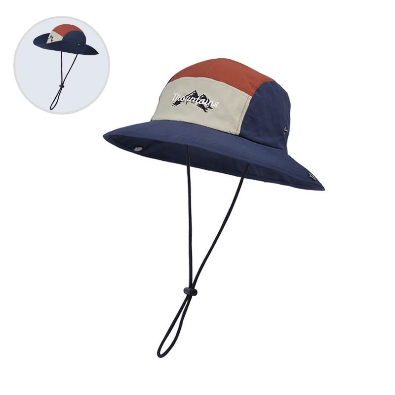 Printed Letter Color Blocked Neutral Summer Sunshade Casual Hat Fisherman