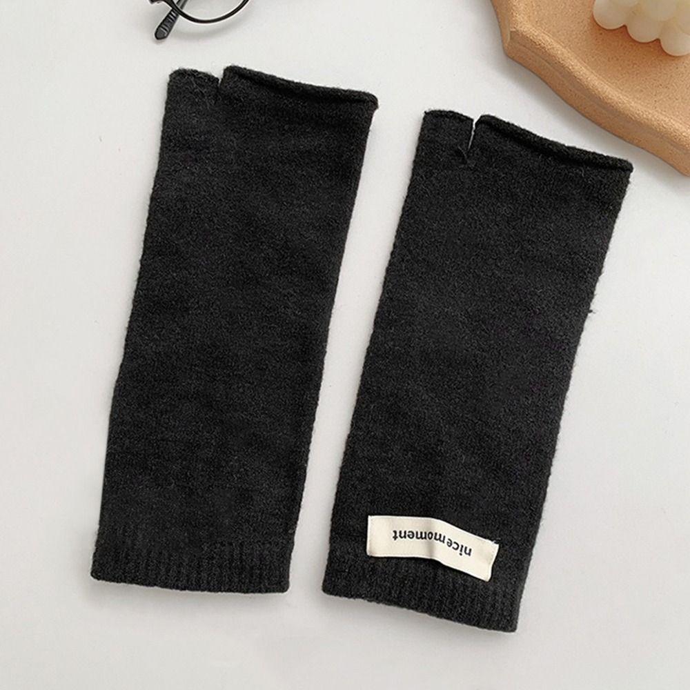 Pure Color Long Wrist Gloves Arm Warmers Wrist Sleeves Street Style Elbow Mittens  Women Wear