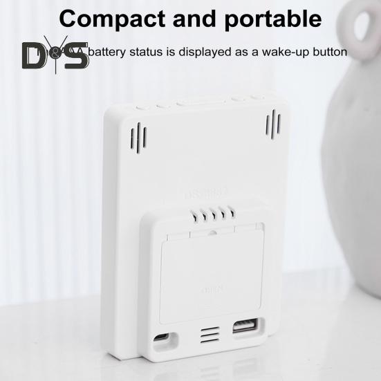 Multifunctional Large Screen Digital Alarm Clock Brightness Adjustment Humidity Temperature Display Desktop Clock