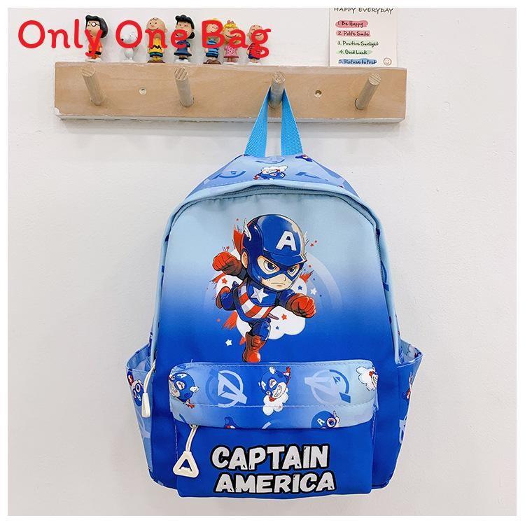 America Pattern Captain Kids School Backpack For Early Education