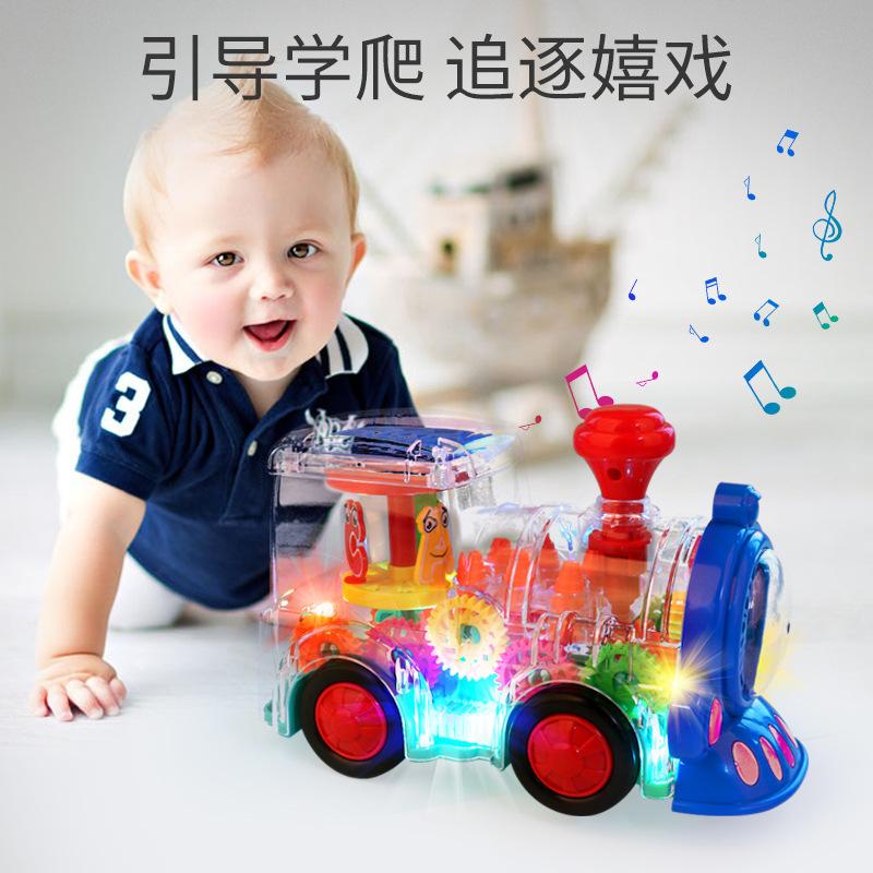 Electric Universal Gear Train Music Lights Electric Train Children's Toys