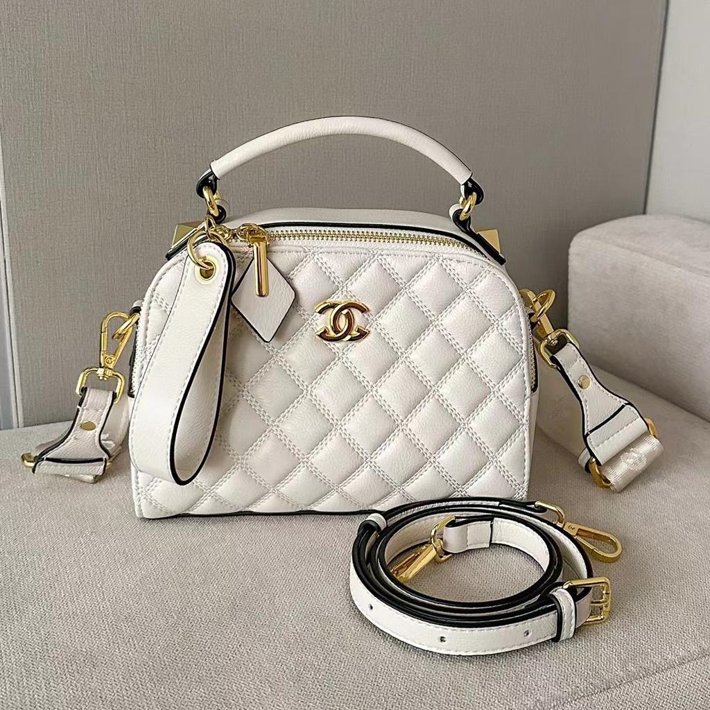 Geantă de mână din piele naturală pentru femei cu model în carouri Nouă Geantă de damă Modă Versatilă Umăr Nișă Casual High-end Crossbody