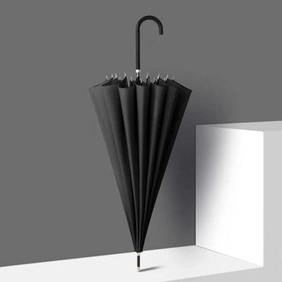 OIMG Modern 16-Rib Automatic Sun/Rain Umbrella with Hook Handle