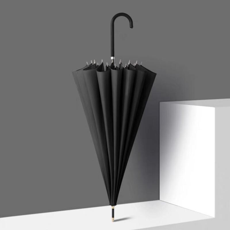OIMG Modern 16-Rib Automatic Sun/Rain Umbrella with Hook Handle