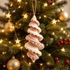 DIY Festive Atmosphere Decor Christmas Ornament Crochet Kit, Spiral Tree Starter Xmas Creative Gift Ideas Craft Kit for Holiday Home Decoration,