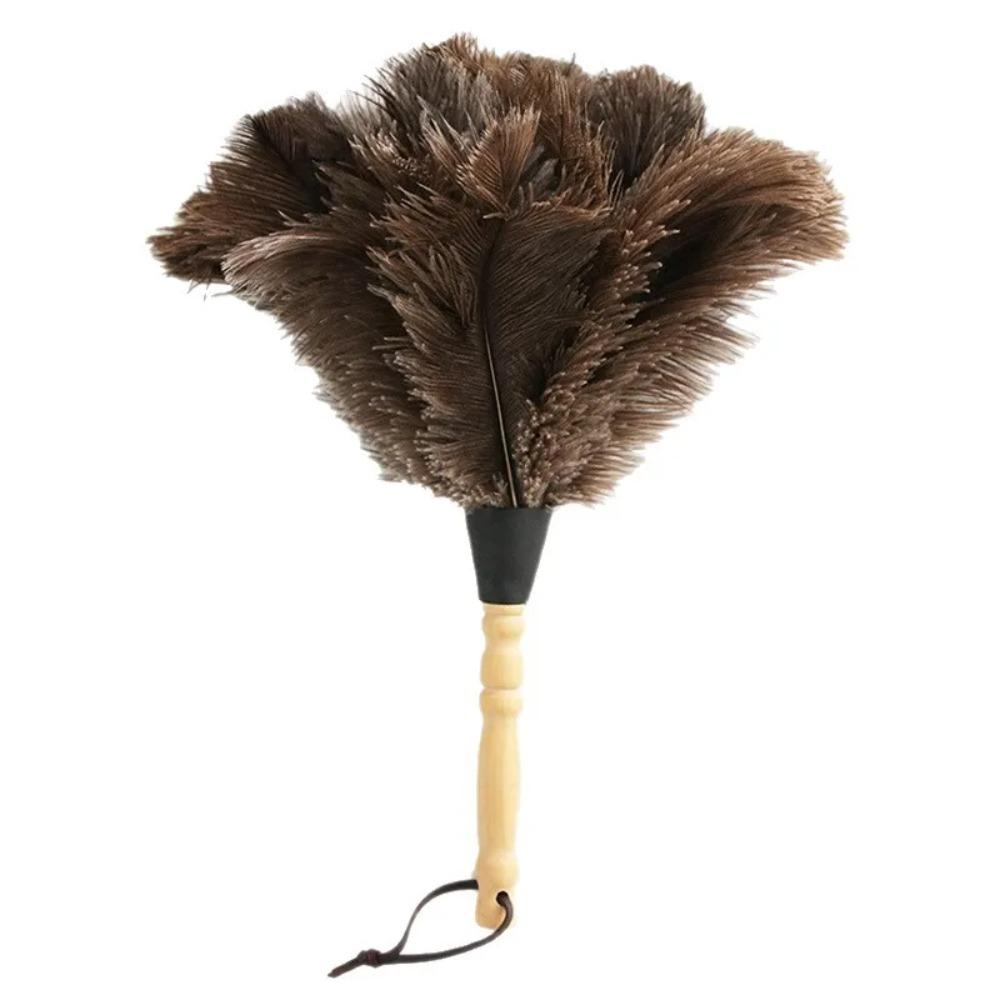 

Household Ostrich Feather Duster Wooden Handle Anti Static Dust Removal House Cleaning Tools for Home Cleaning Brush Car Duster