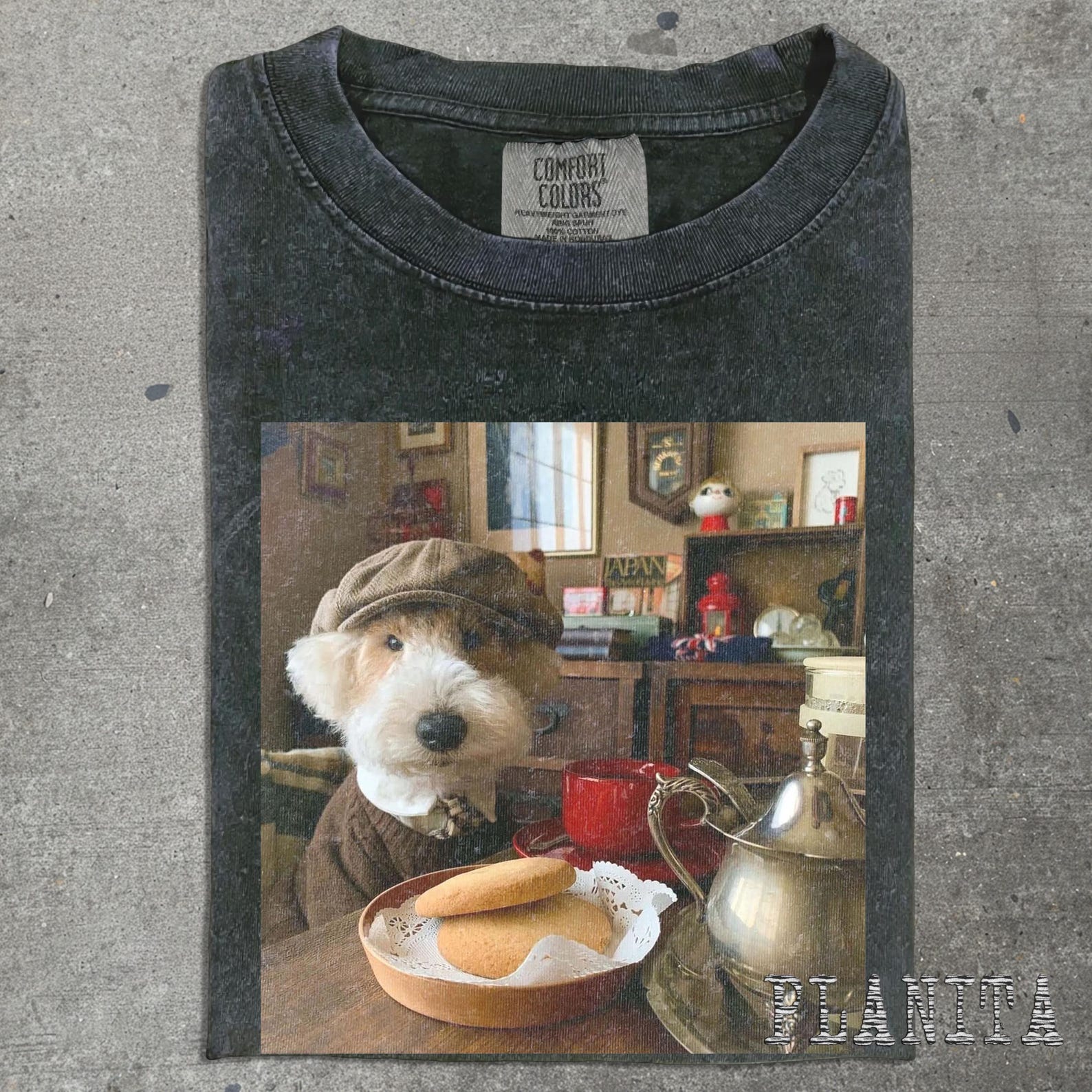 Dog in Bakery T-Shirt | Cute Pup Chef Illustration XL