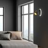 Modern Round Black Wall Sconce Spot Swivel 1Xgu10 + 5W LED Variable Color Parma Light Prestige