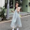 Women's High-Waist A-Line Korean Style Sling Dress - Summer Slimming and Loose Fit