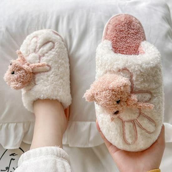 Children's Cartoon Cotton Slippers – Warm Indoor Shoes for Boys and Girls, with Heels for Autumn and Winter