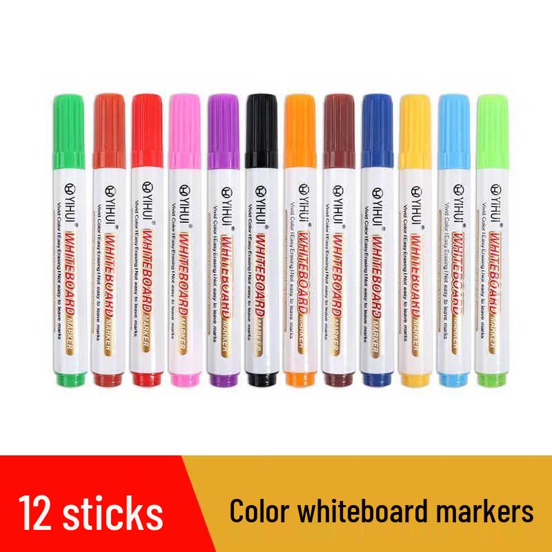 Fei Boshi 12-Color Erasable Whiteboard Markers