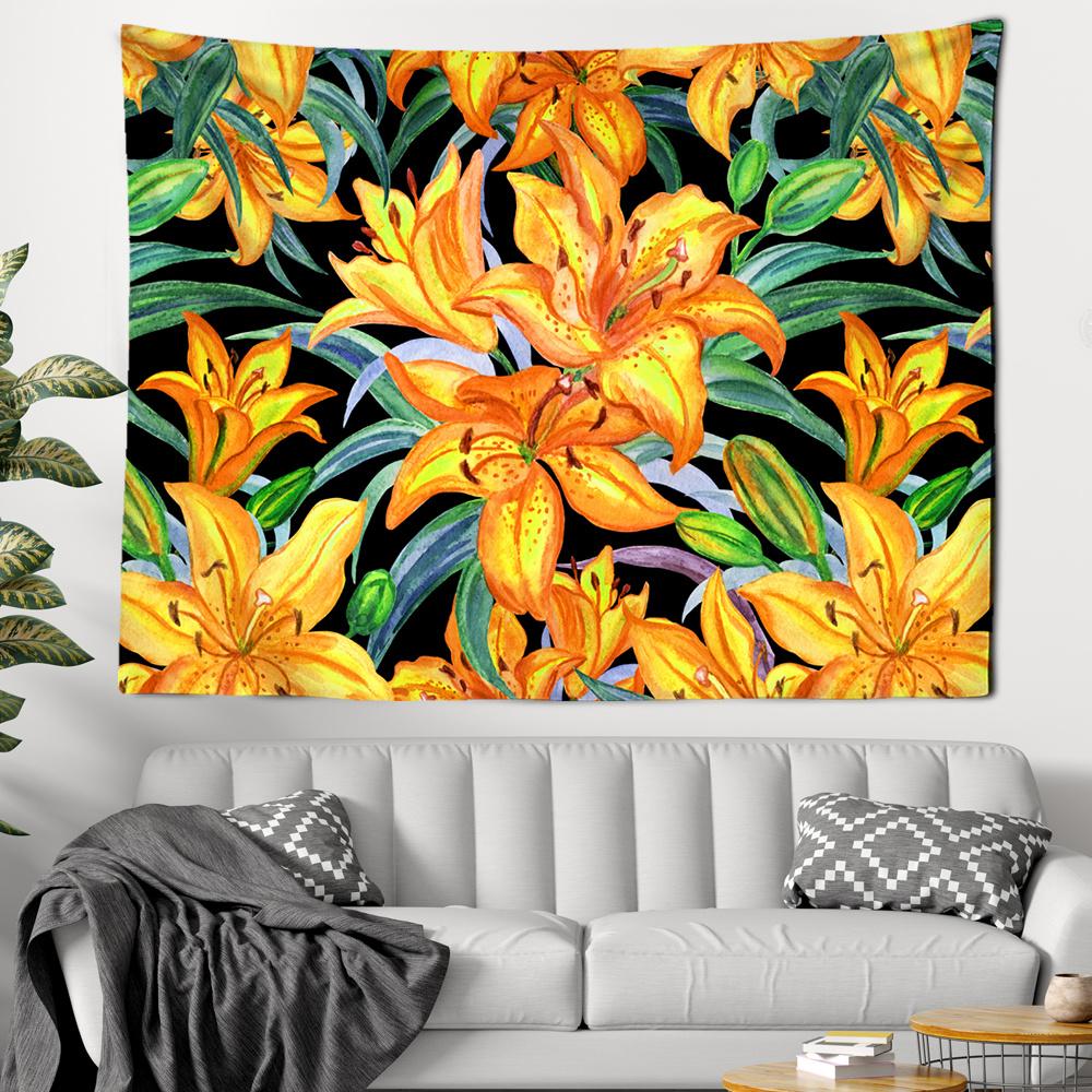 Tapiserie cu floarea soarelui, mare de flori, peisaj idilic, agățat pe perete, prosop de plajă, estetică pentru cameră, decorarea casei