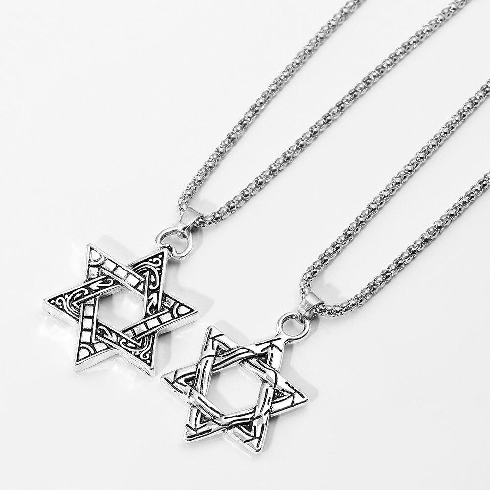 David Pendant Necklace Hexagram Retro 