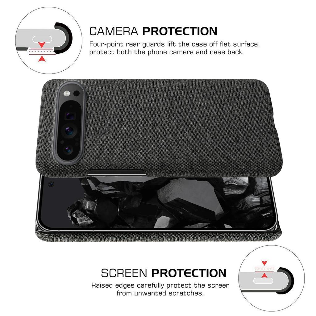 For Google Pixel 9 Pro XL Case Solid Color PC+Cloth Drop Protection Back Phone Cover