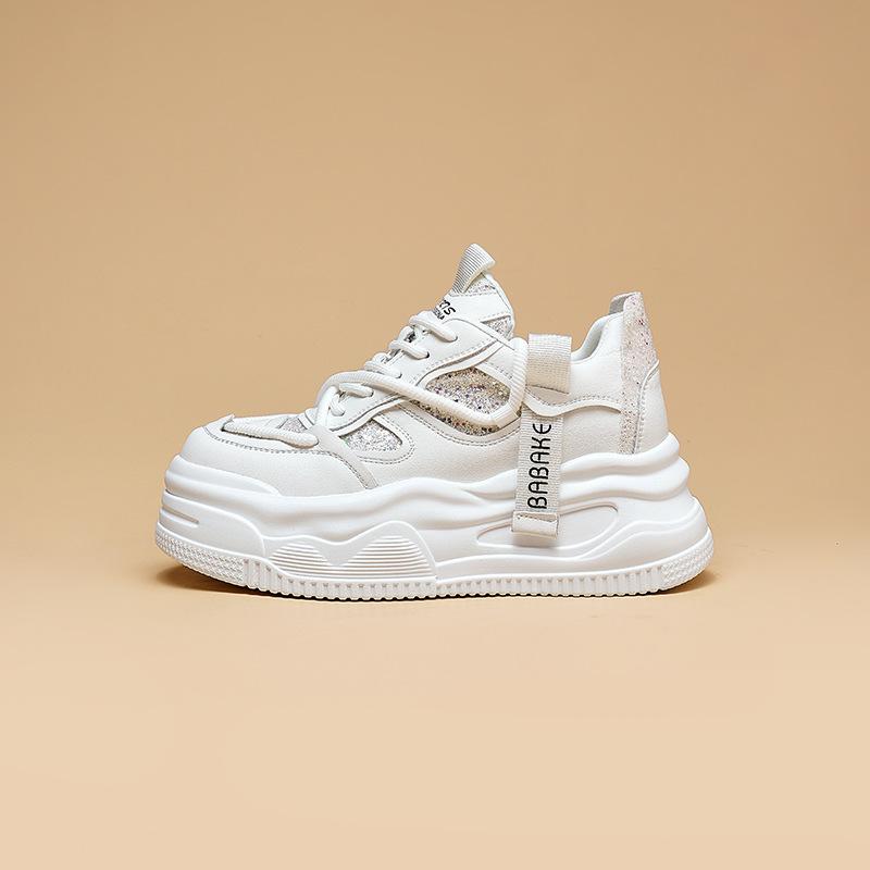 

Розовые папины кроссовки женские ins тренд супер огонь 2025 весна новинка интернет-знаменитость универсальные кроссовки на платформе-маффин 40 белый