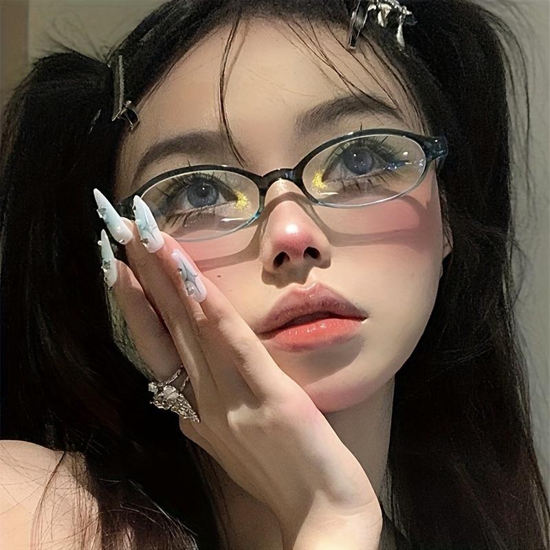 Anime Oval Clear Lens Glasses Cute Candy Color Cosplay Costume Decorative Glasses Computer Spectacles For Women