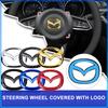 For Mazda 6 3 CX5 5 2 323 CX7 Demio Atenza Axela MX30 CX30 CX3 CX9 RX8 RX7 ABS Car Steering Wheel Center Emblem Sticker Accessories