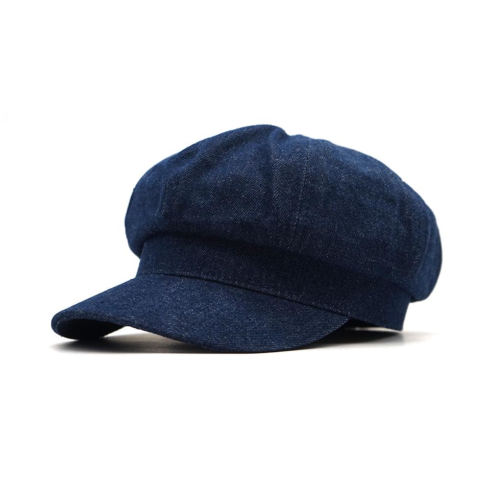Women Leisure Octagonal Hat Ladies Denim Beret Hat Cowboy Cap Newsboy Gatsby Cap Octagonal Baker Peaked Beret Driving Hats