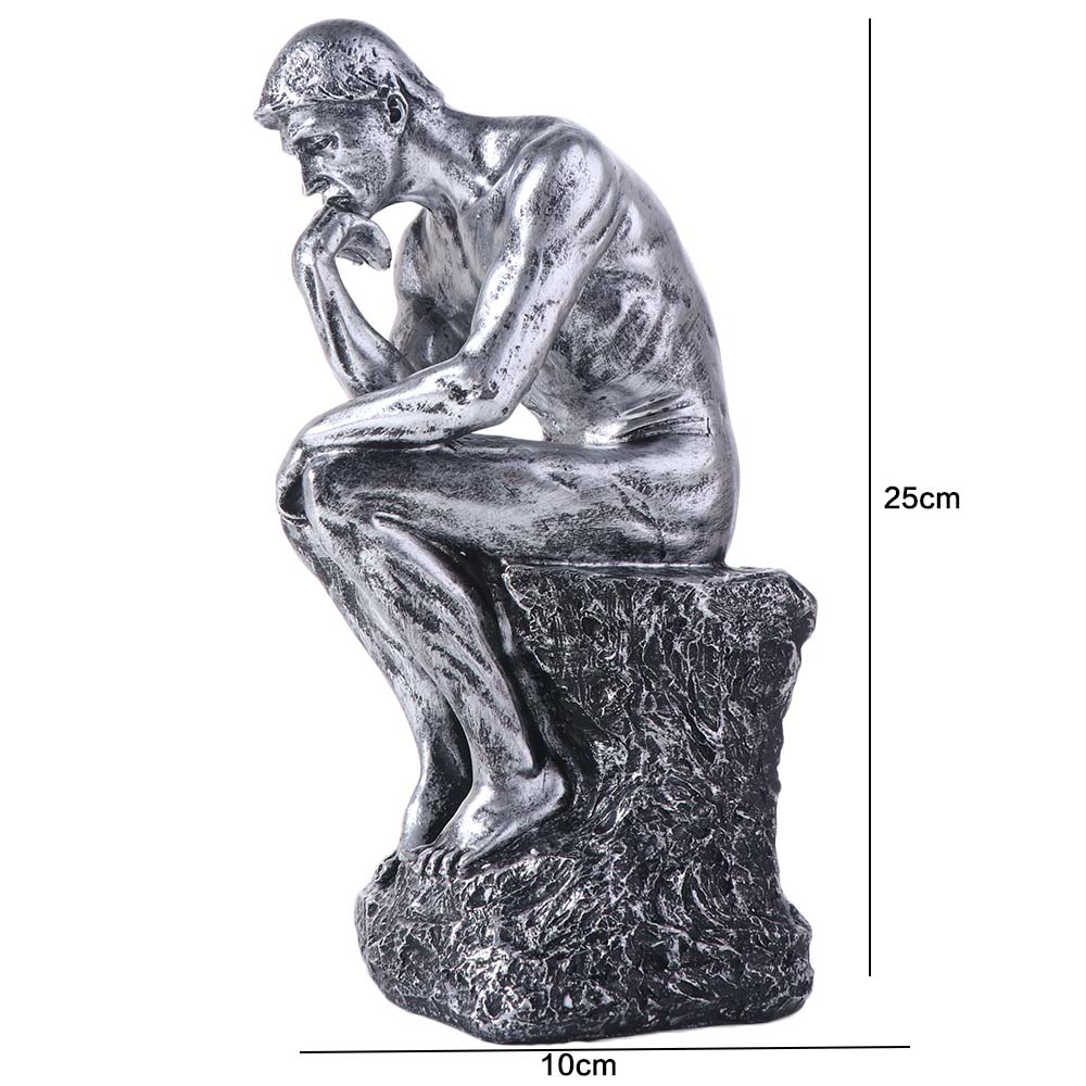 European Style Thinker Sitting Resin Sculpture Kawaii Thinker Doll Toy  Office