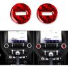 Real 3K Red Carbon Fiber Car Central Console Panel CD Player Multimedia Control Button Cover Sticker Auto Interior Accessories Compatible with Ford