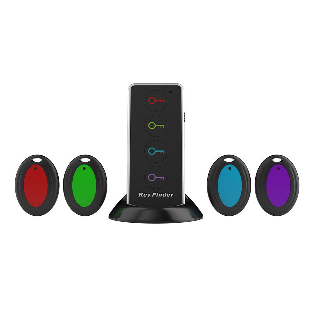 Wireless Key Finder Item Locator Tags Tracking Device with 1 Remote Transmitter 4 Receivers for Finding Pets Keys Phones Wallets TV Remote Cont
