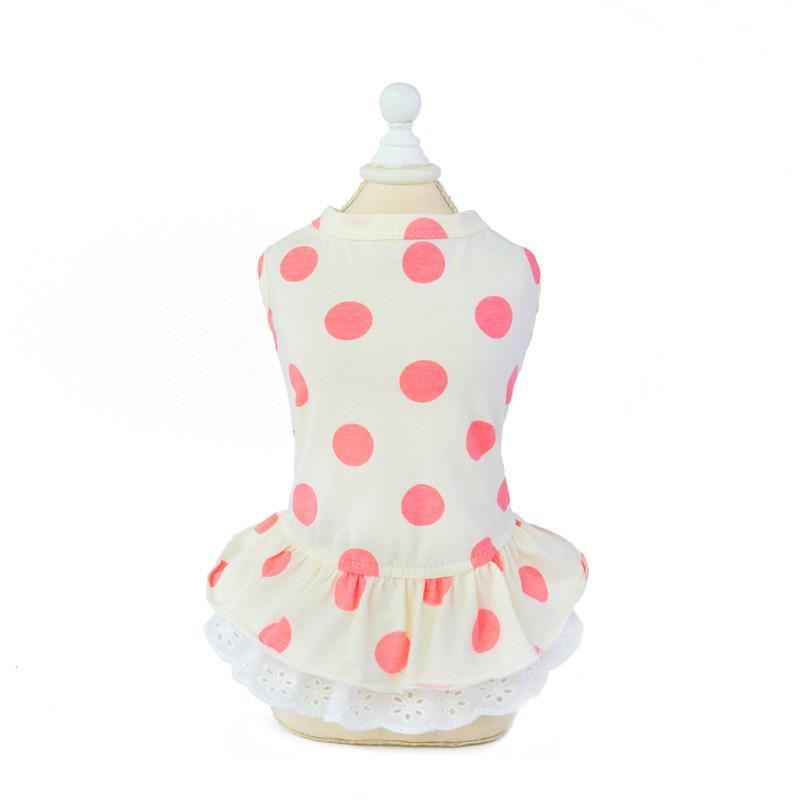Fashion Dot Bow Cat Dog Dress Skirt Summer Sweer Pet Princess Dresses for Small Dogs Shih Tzu Yorkshire Clothing Puppy Clothes