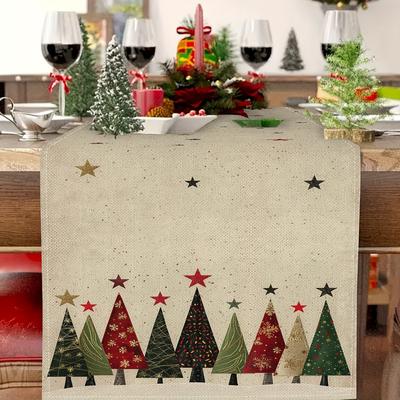 Bohemian Strip 1 Christmas Tree Table Runner Tablecloth Holiday Decoration Day Indoor And Outdoor Party Supplies Seasonal Celebr