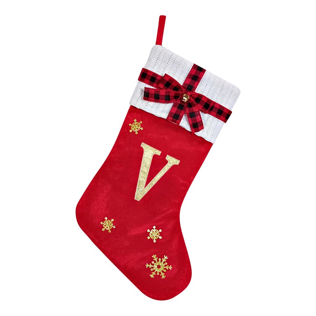 Christmas Stockings Small Embroidered Letter Knitted Xmas Hanging Stocking Decorations Christmas Party Decor