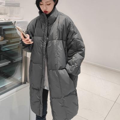 Ny Stor Storlek Dunbomullsjacka för Kvinnor på Vintern Mellanlång Lös Bomullsjacka Koreansk Stil Förtjockad Hong Kong-stil Bomullsjacka