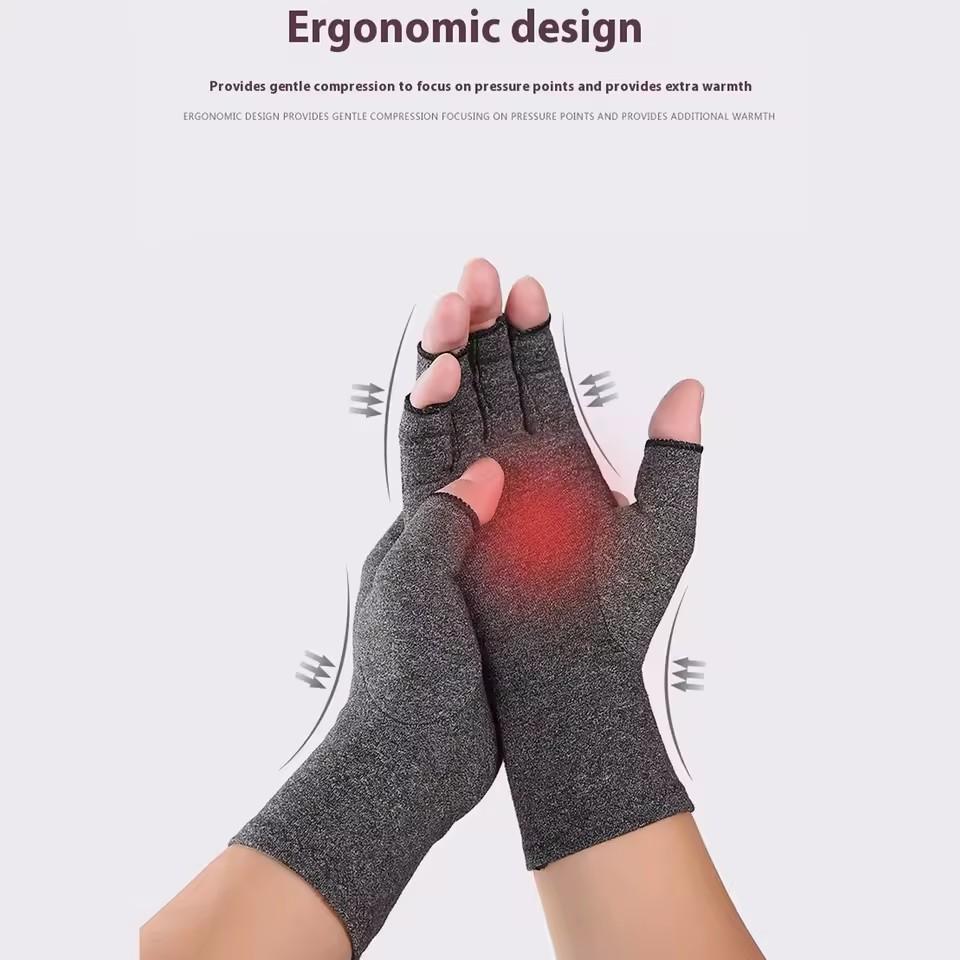 Relieve Hand Discomfort with 1 Pair of Fingerless Compression Gloves, Suitable for Use during Exercise