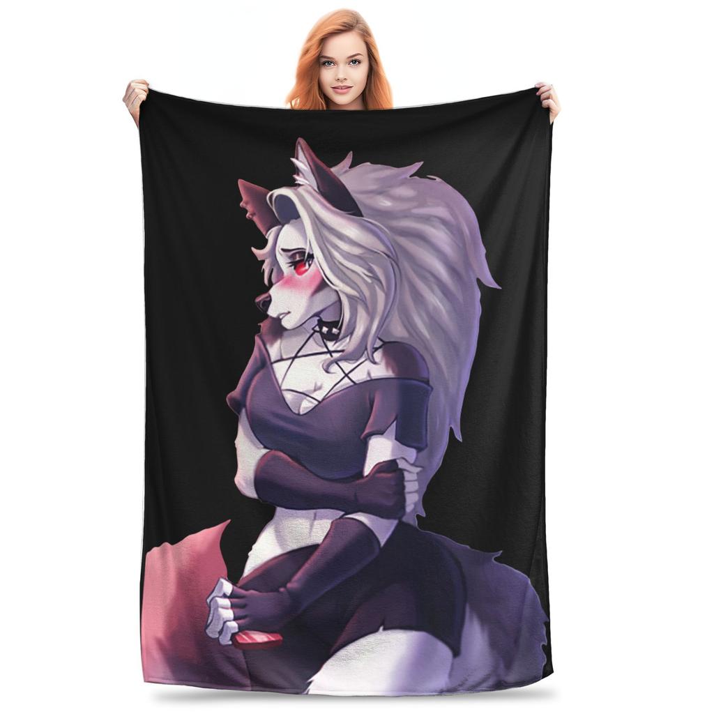 Loona Wolf Flannel Throw Blankets  Blanket for Home Travel Warm Bedroom Quilt