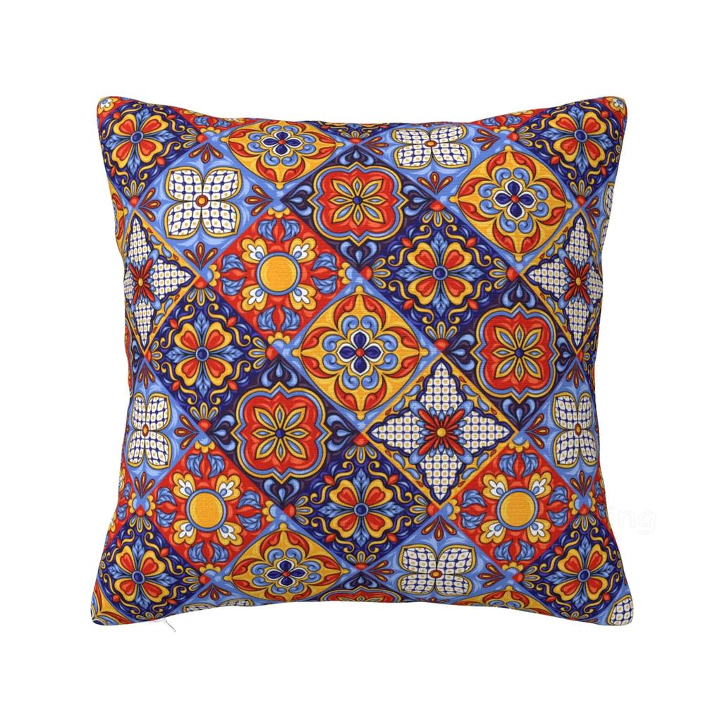 Boho Ethnic Traditional Pattern Pillowcase Home Office Car Body Pillow Case Cover Soft Cozy Cushion Cover for Sofa Bed 50x50cm