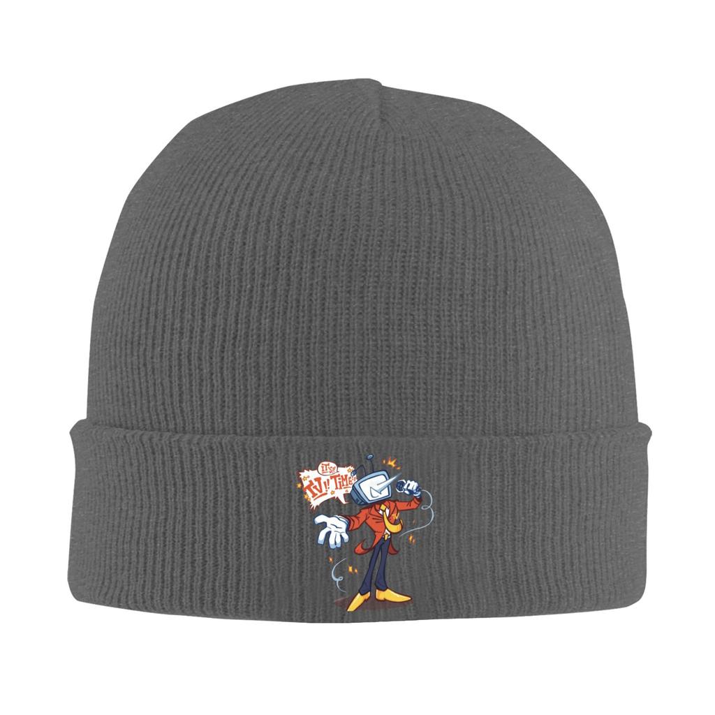 Deltarune Tenna TV Time Knitted Hat Women's Men's Skullies Beanies Winter Hats Acrylic  Warm Melon Cap