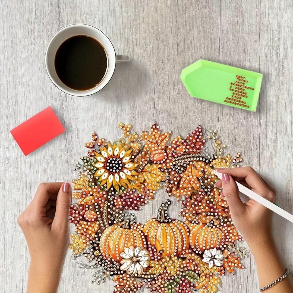 1 Set Pumpkin Design Pumpkin Diamond Art Kit Diamond Painting Hanging Ornament Tree Decoration