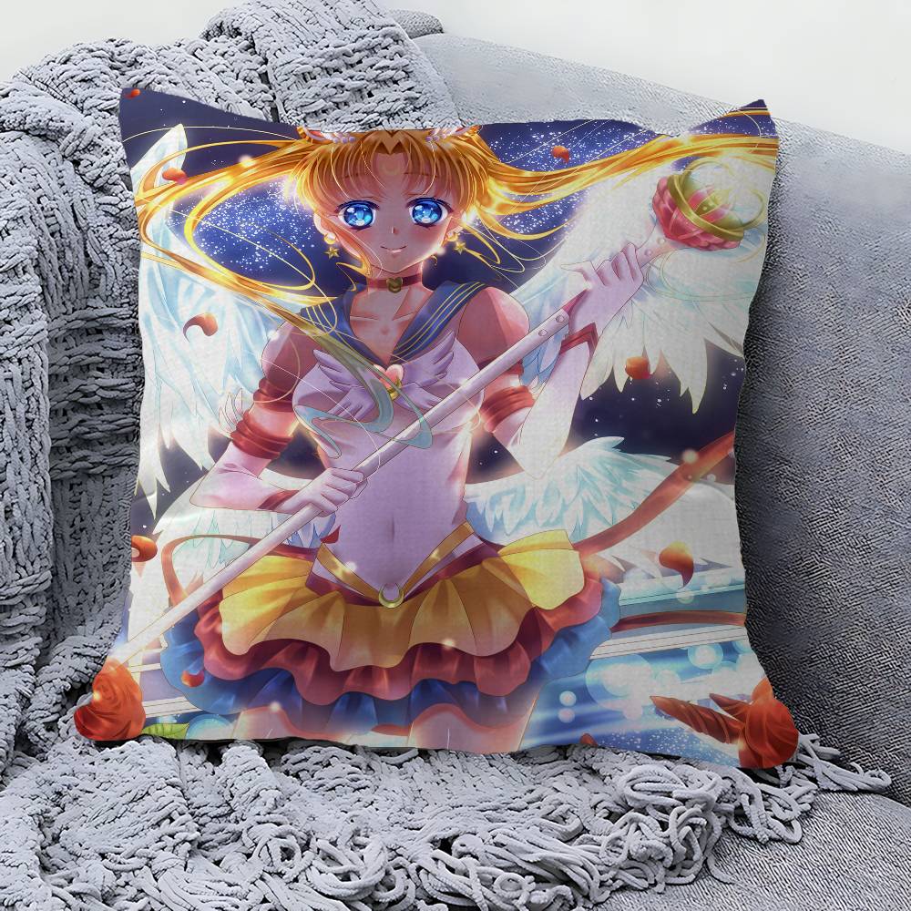 S-Sailor M-Moon Girl Anime Pillow Gift Home Office Decoration Pillow Bedroom Sofa Car Cushion Coverpillow Case