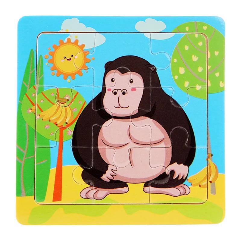 3D Puzzles Cartoon Animals Montessori Game Children Cognitive Jigsaw Puzzle Infant Playthings Educational Toys Ideal for Toddler