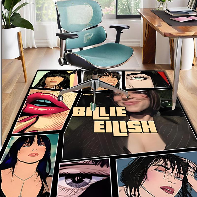 Billie Eilish Pattern Rug, Indoor/Outdoor Mat, for Picnic, Gameroom, Bedroom, Office, Living Room, Home Decor Carpet, Birthday Gift