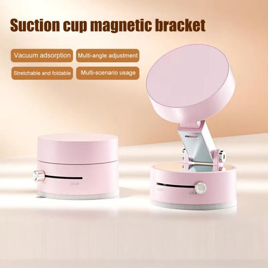 Magnetic Phone Holder with Vacuum Suction Cup 360 Degrees Rotating Universal Hands-free Portable Travel Folding Mobile Phone Mount