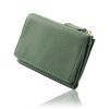 PURCHIC Damen Mini-Faltbrieftasche, Echtes Leder, Kompakt, Leicht, mit Münzfach und Anti-Skimming-Schutz (Grün)