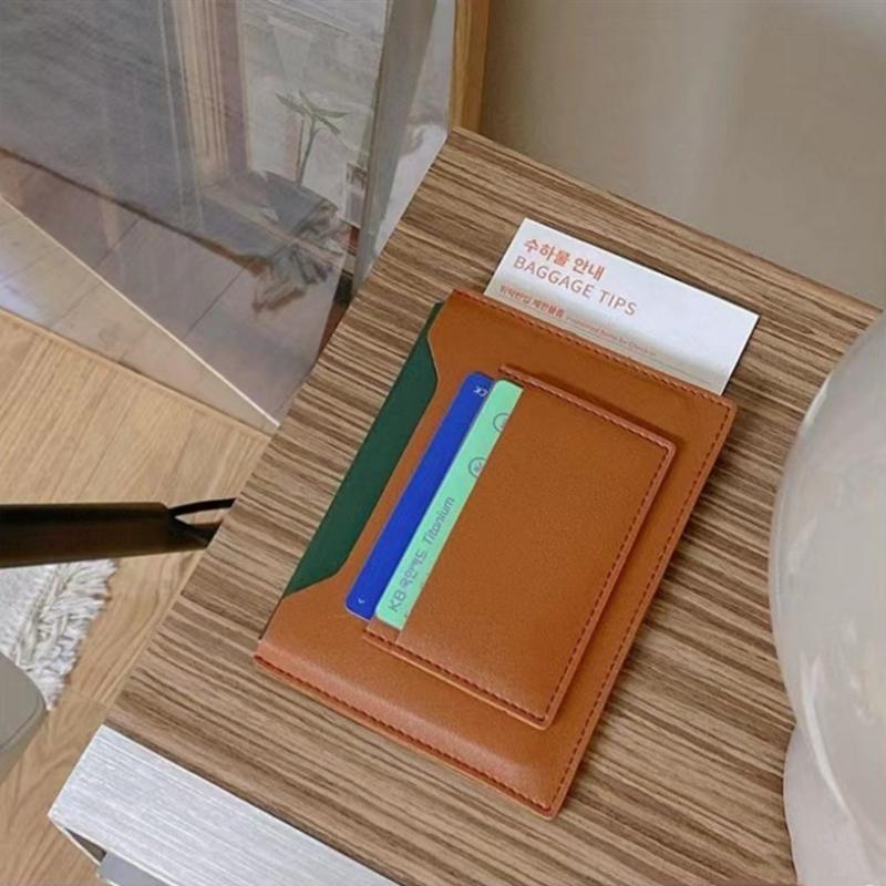 Simple Solid Color Passport Cover Multifunctional Pu Leather Card Holder Passport Clip Airplane Check-In Ticket Folder Travel