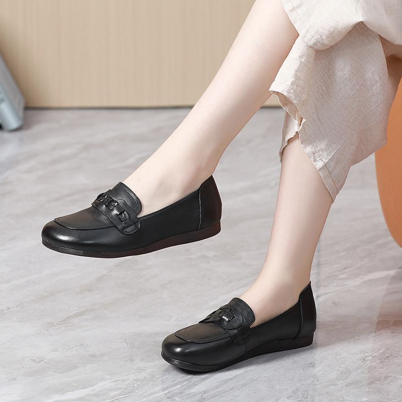 Fashion GKTINOO 100% Genuine Leather Shoes Woman Flat Shoes 2024 Large Size Autumn Shoes Comfortable Soft Sole Non-slip Flats Shoes